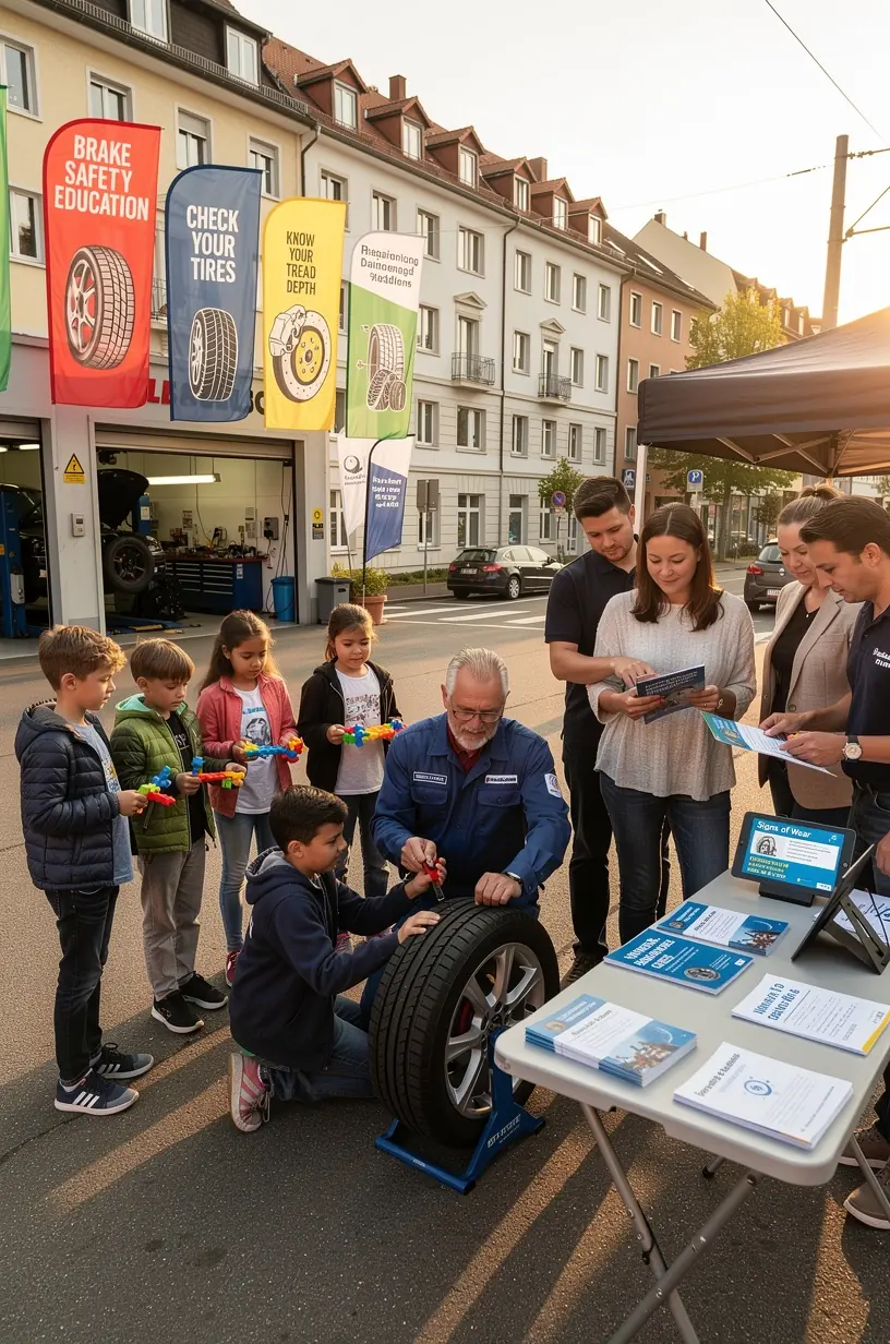 Nahaufnahme eines Autobremsbelags mit sichtbaren Abnutzungserscheinungen zur Verdeutlichung des rechtzeitigen Austauschs.